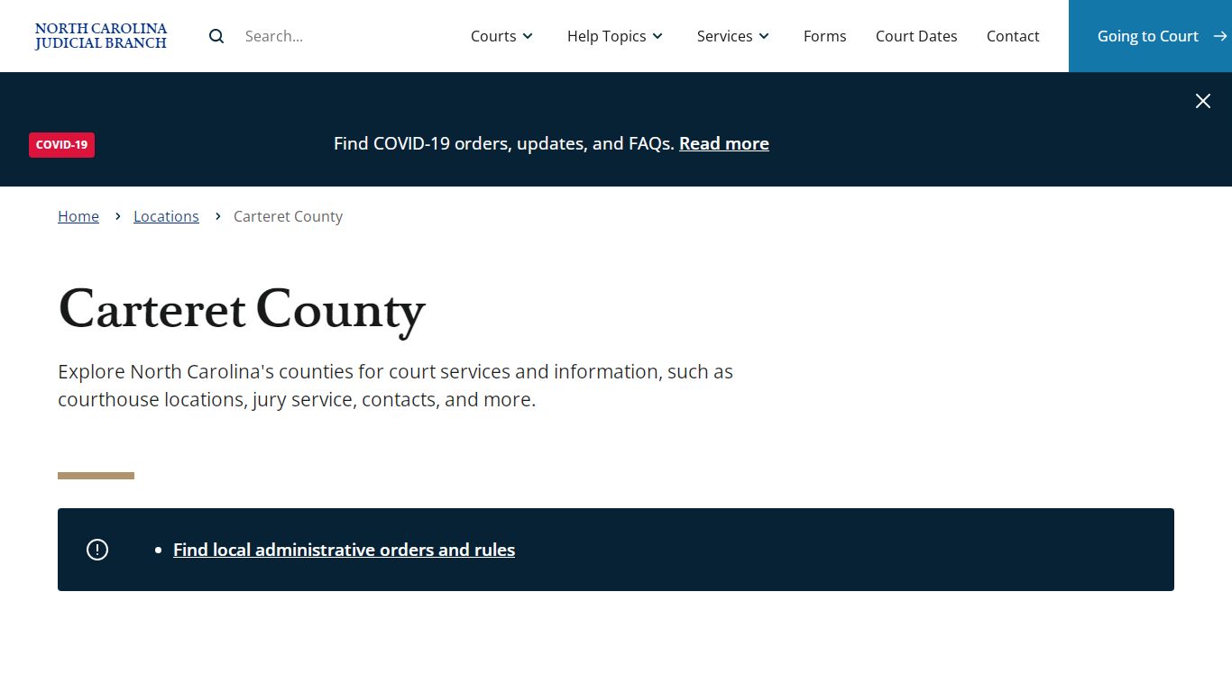 Carteret County | North Carolina Judicial Branch - NCcourts
